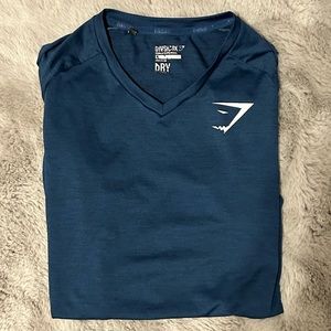 Mens Gymshark Blue V neck Shirt